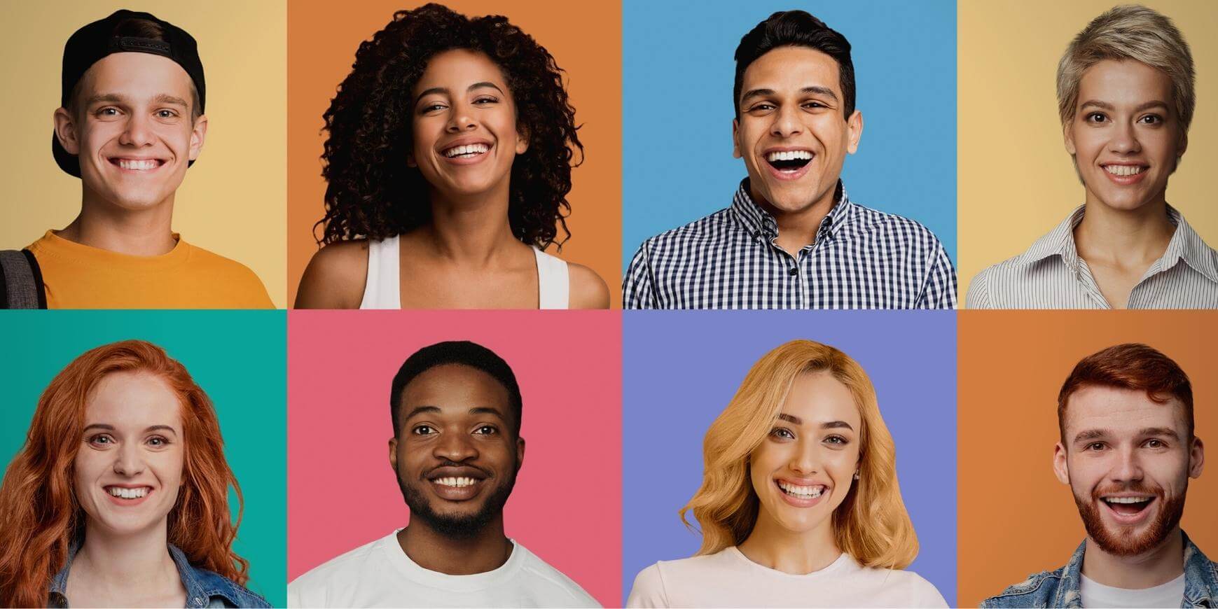 Faces of different types of buyer personas