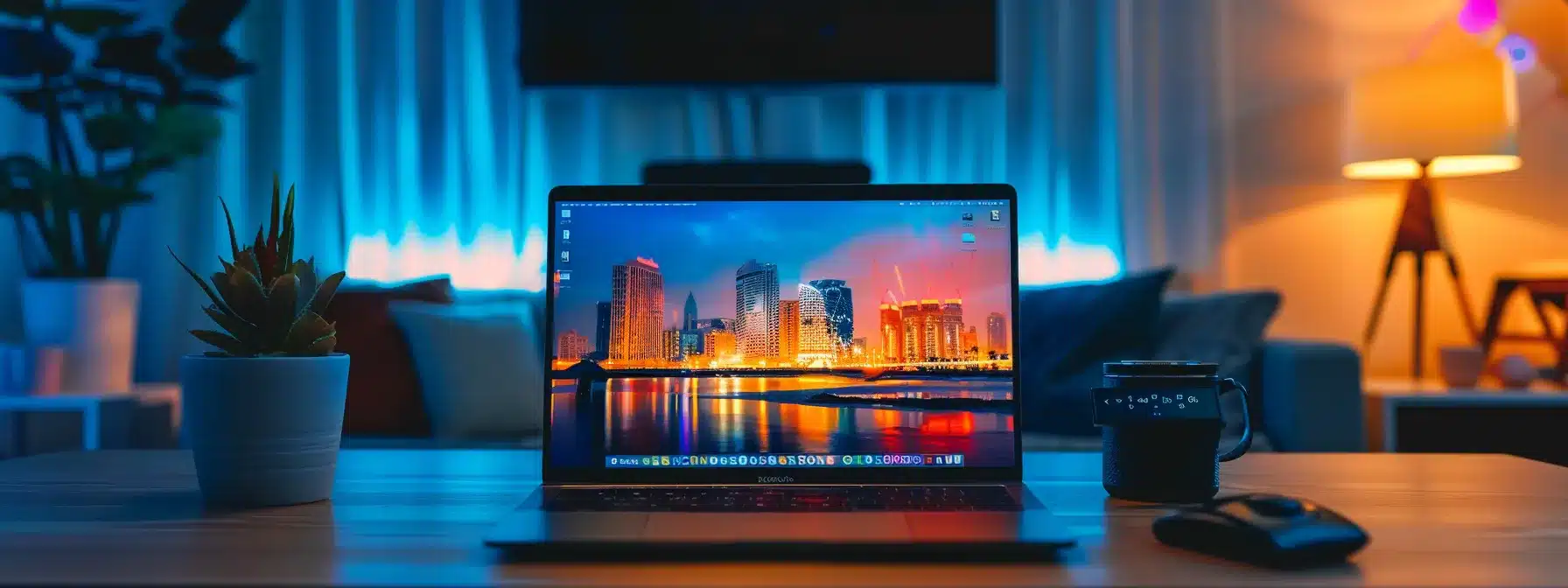 a laptop screen displaying a fast-loading website with vibrant colors and smooth transitions, showcasing the successful implementation of lazy loading for optimal user experience.